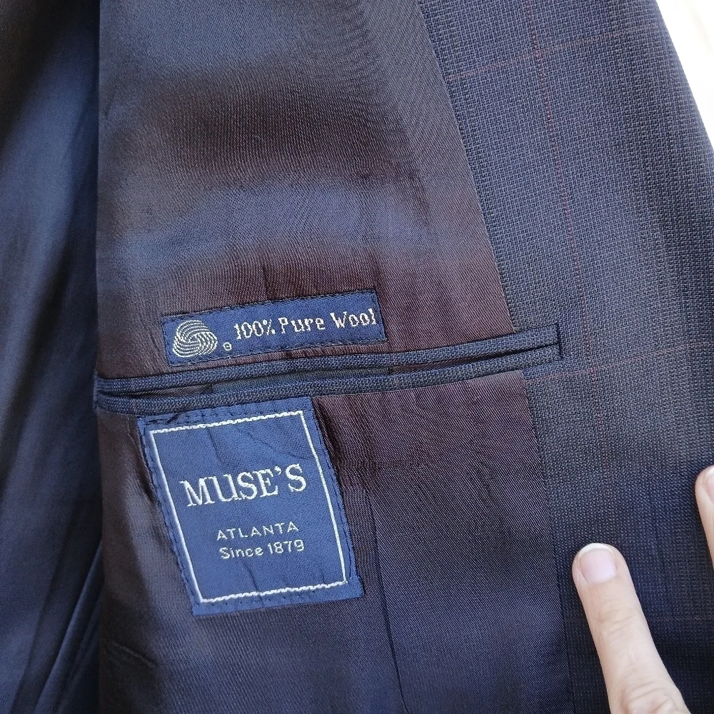 Vintage Burberrys' Wool Sport Coat Navy